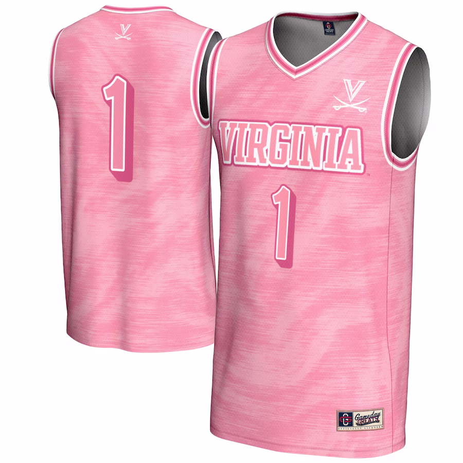 #1 Virginia Cavaliers GameDay Greats Unisex Lightweight Basketball Jersey - Pink