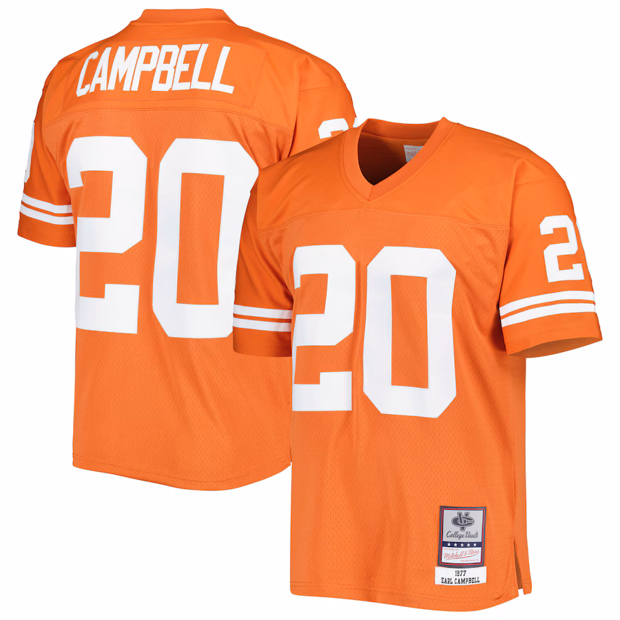 Men's Mitchell & Ness Earl Campbell Texas Orange Texas Longhorns Throwback Jersey