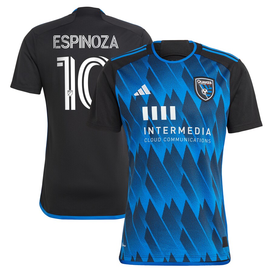 Men's San Jose Earthquakes Cristian Espinoza adidas Blue 2023 Active Fault Jersey Replica Jersey