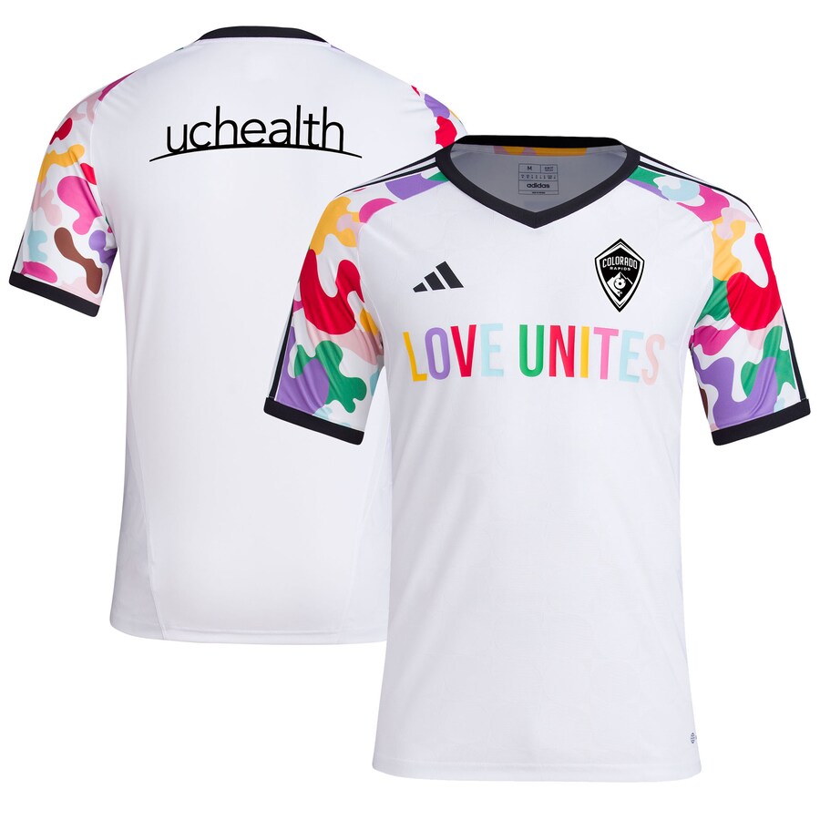 Men's Colorado Rapids adidas White 2023 Pride Pre-Match Top