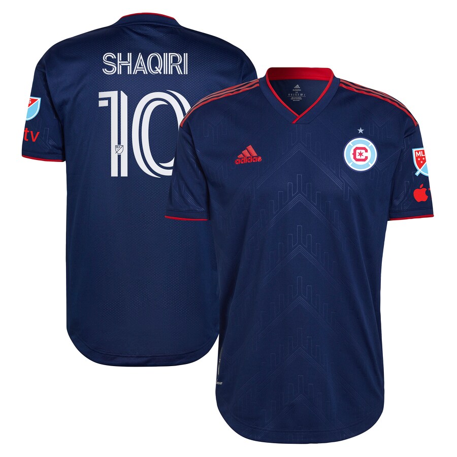 Men's Chicago Fire Xherdan Shaqiri adidas Blue 2023 Water Tower Kit Authentic Player Jersey