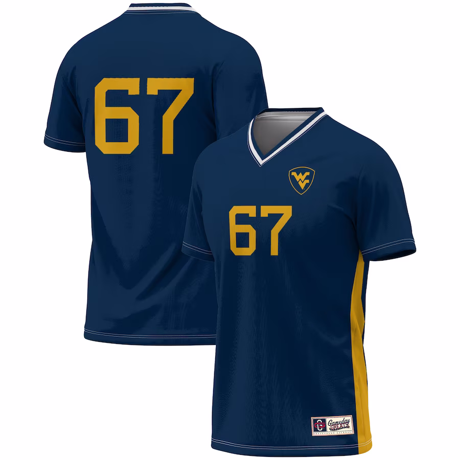 #1 West Virginia Mountaineers GameDay Greats Unisex Lightweight Soccer Fashion Jersey - Navy