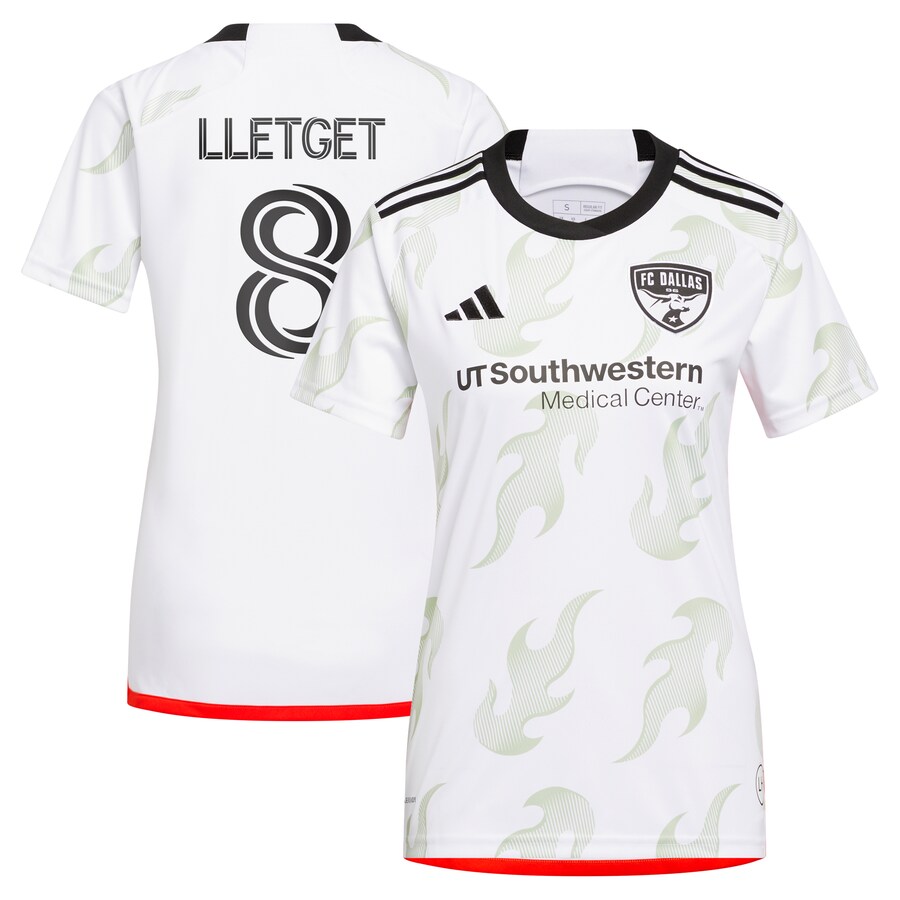 Women's FC Dallas Sebastian Lletget adidas White 2024 Burn Baby Burn Replica Player Jersey