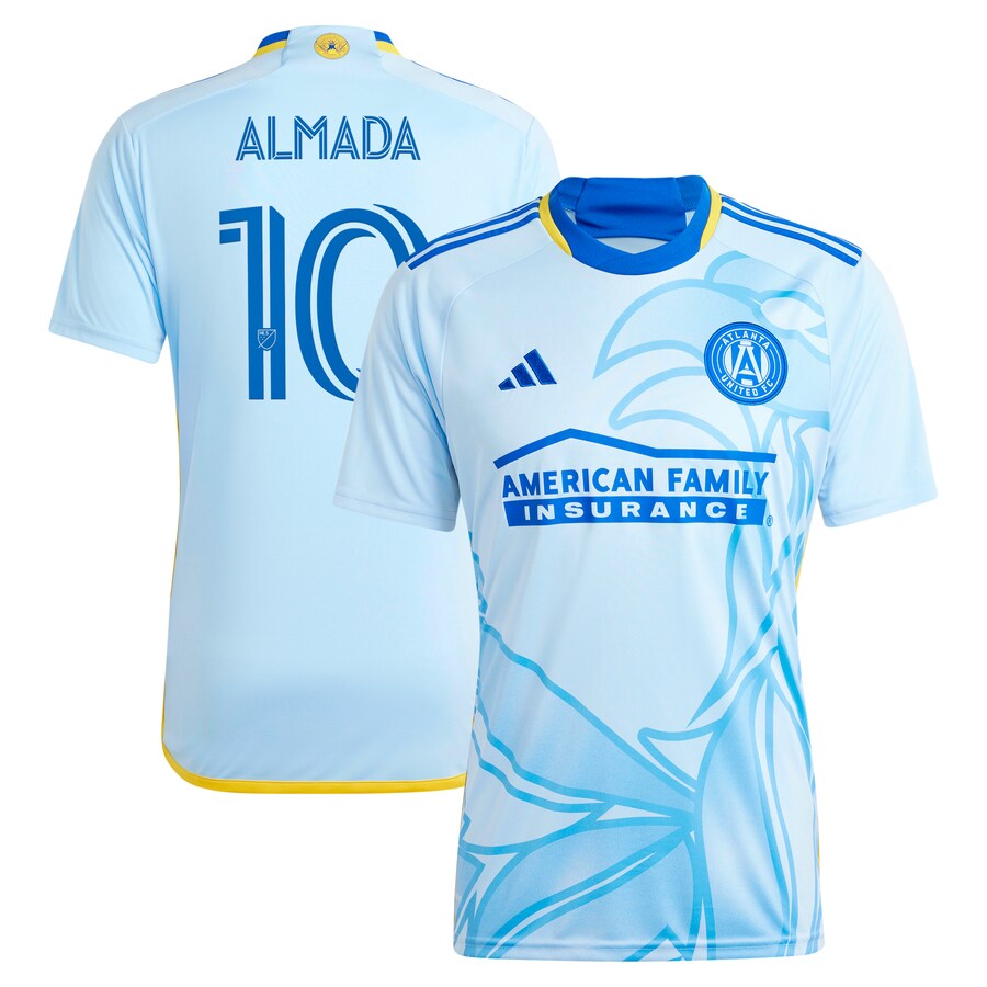 Men's Atlanta United FC Thiago Almada adidas Light Blue 2024 The Resurgens Kit Replica Player Jersey