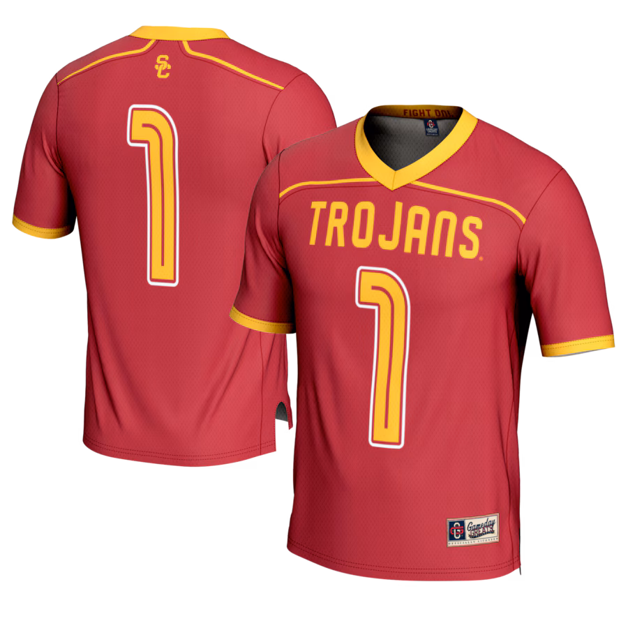 Youth GameDay Greats #1 Cardinal USC Trojans Lightweight Lacrosse Fashion Jersey