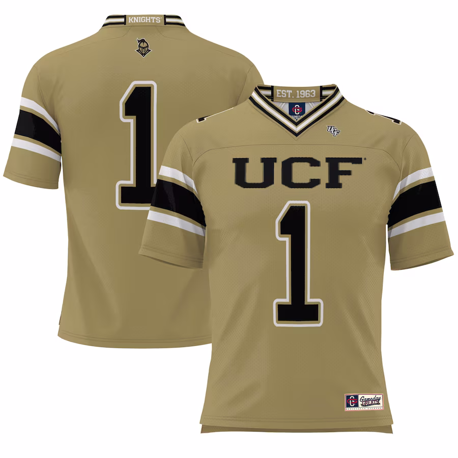 #1 UCF Knights GameDay Greats Endzone Football Jersey - Gold