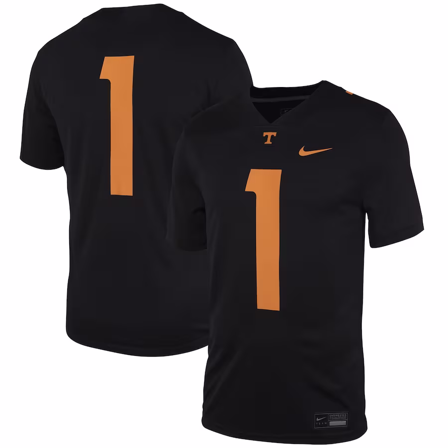 #1 Tennessee Volunteers Nike Dark Mode Game Jersey �?Black