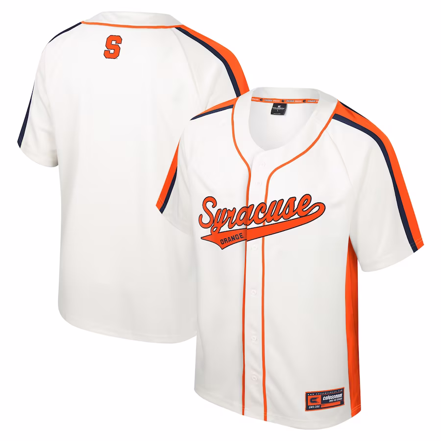 Syracuse Orange Colosseum Ruth Button-Up Baseball Jersey - Cream