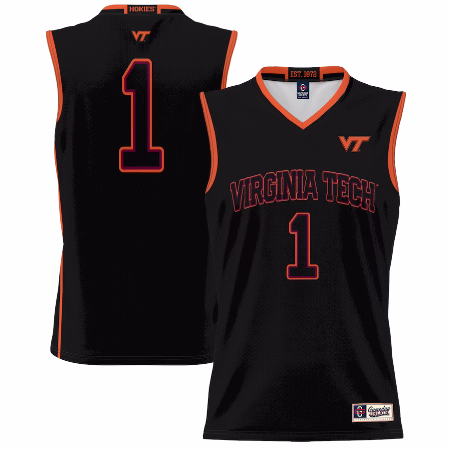 #1 Virginia Tech Hokies GameDay Greats Unisex Lightweight Basketball Jersey - Black