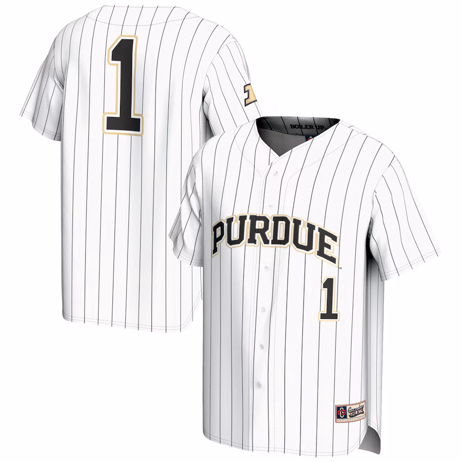Unisex GameDay Greats #1 White Purdue Boilermakers Lightweight Baseball Jersey