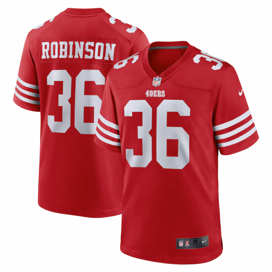 Men's San Francisco 49ers Curtis Robinson Nike Scarlet Game Jersey
