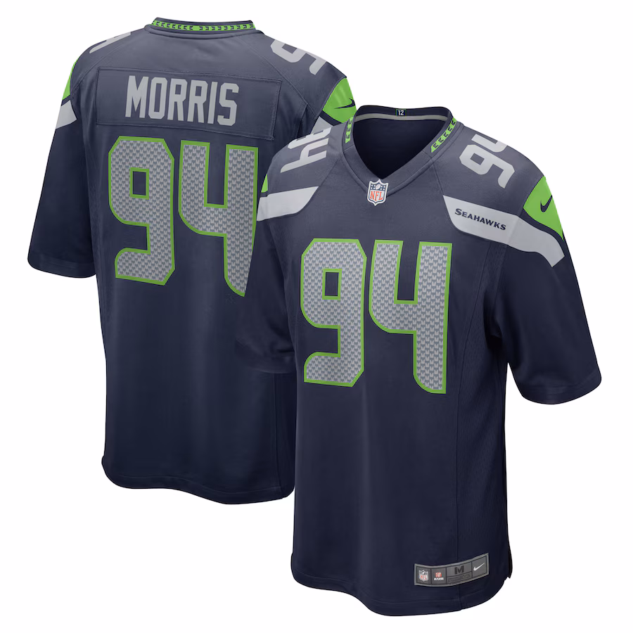 Men's Seattle Seahawks Mike Morris Nike College Navy Game Jersey