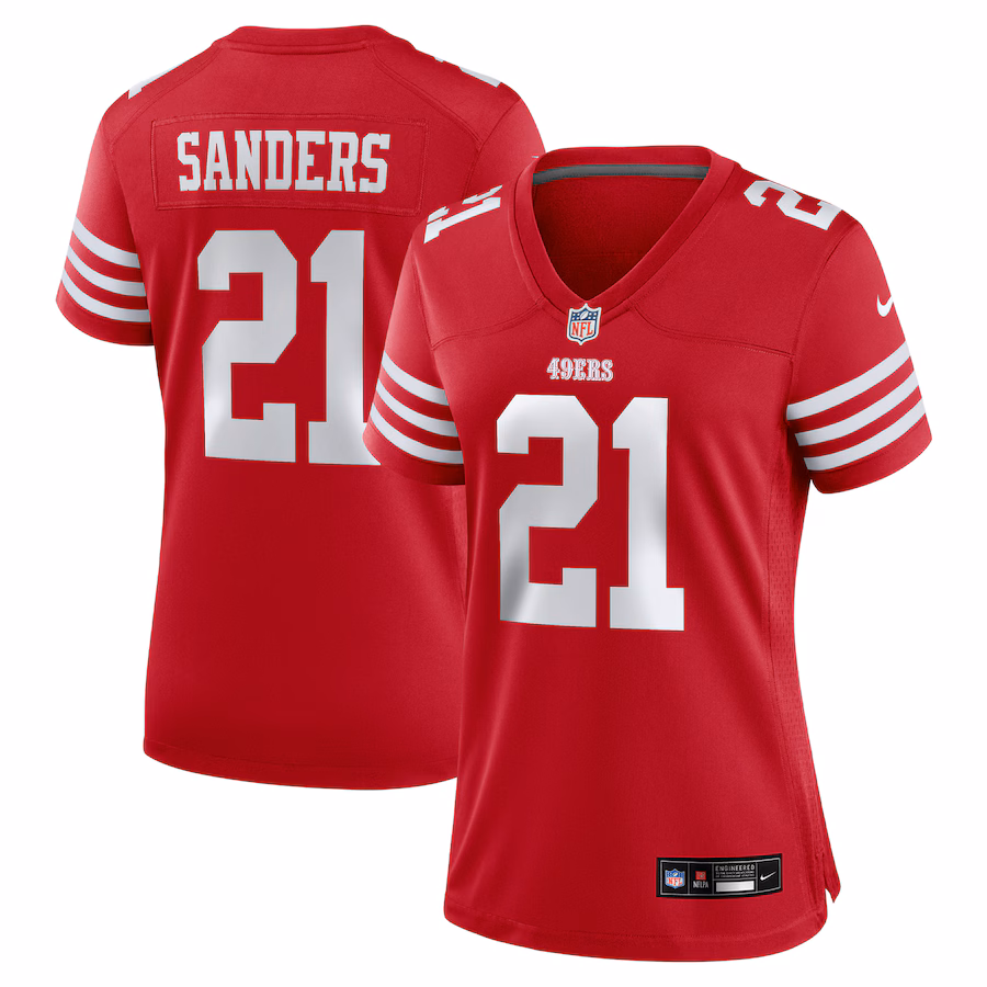 Women's San Francisco 49ers Deion Sanders Nike Scarlet Retired Player Game Jersey