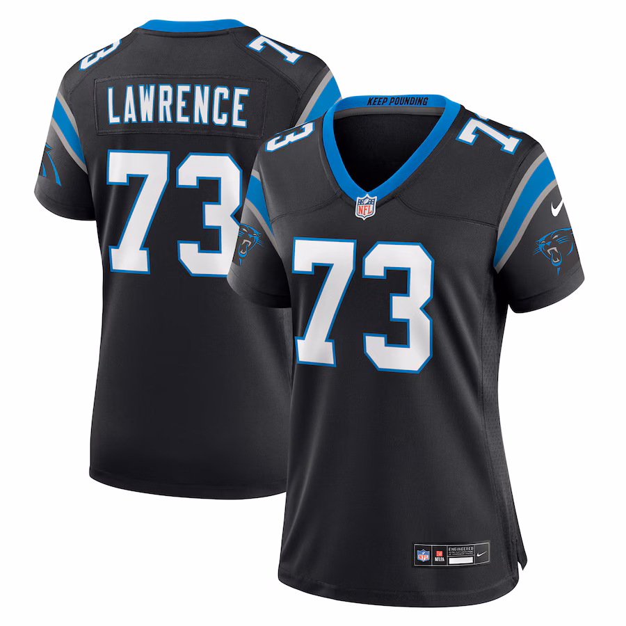 Women's Carolina Panthers Rashard Lawrence Nike Black Game Jersey