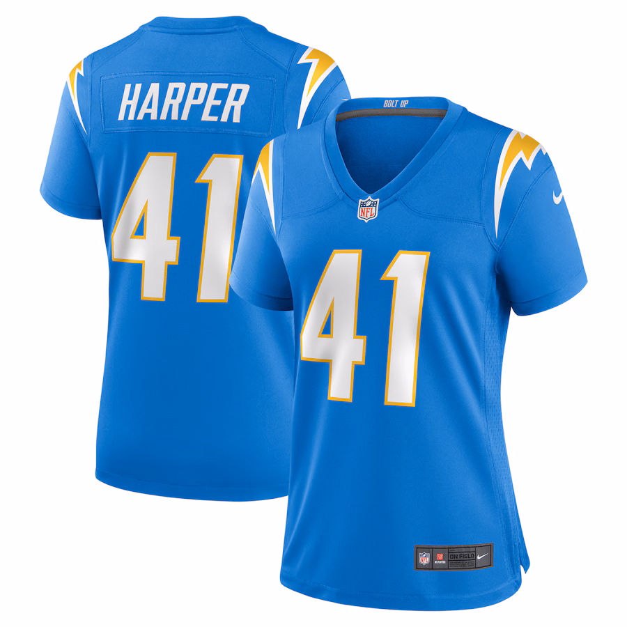 Women's Los Angeles Chargers Thomas Harper Nike  Powder Blue Team Game Jersey