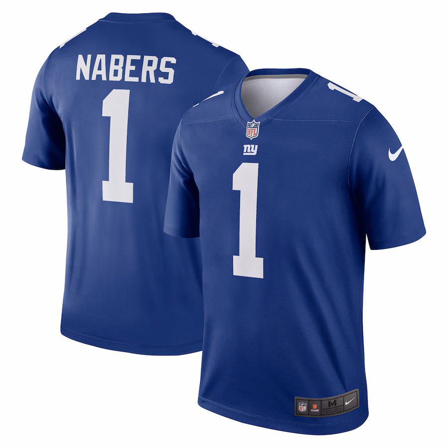 Men's New York Giants Malik Nabers Nike Royal Team Legend Jersey