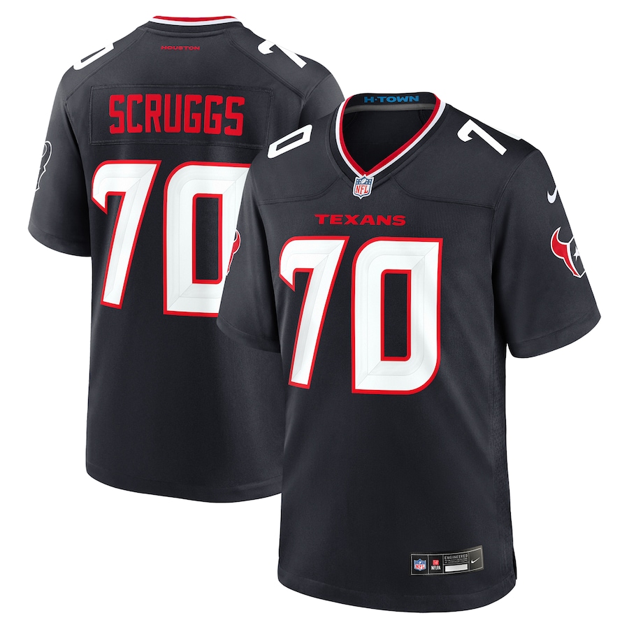 Men's Houston Texans Juice Scruggs Nike Navy Team Game Jersey