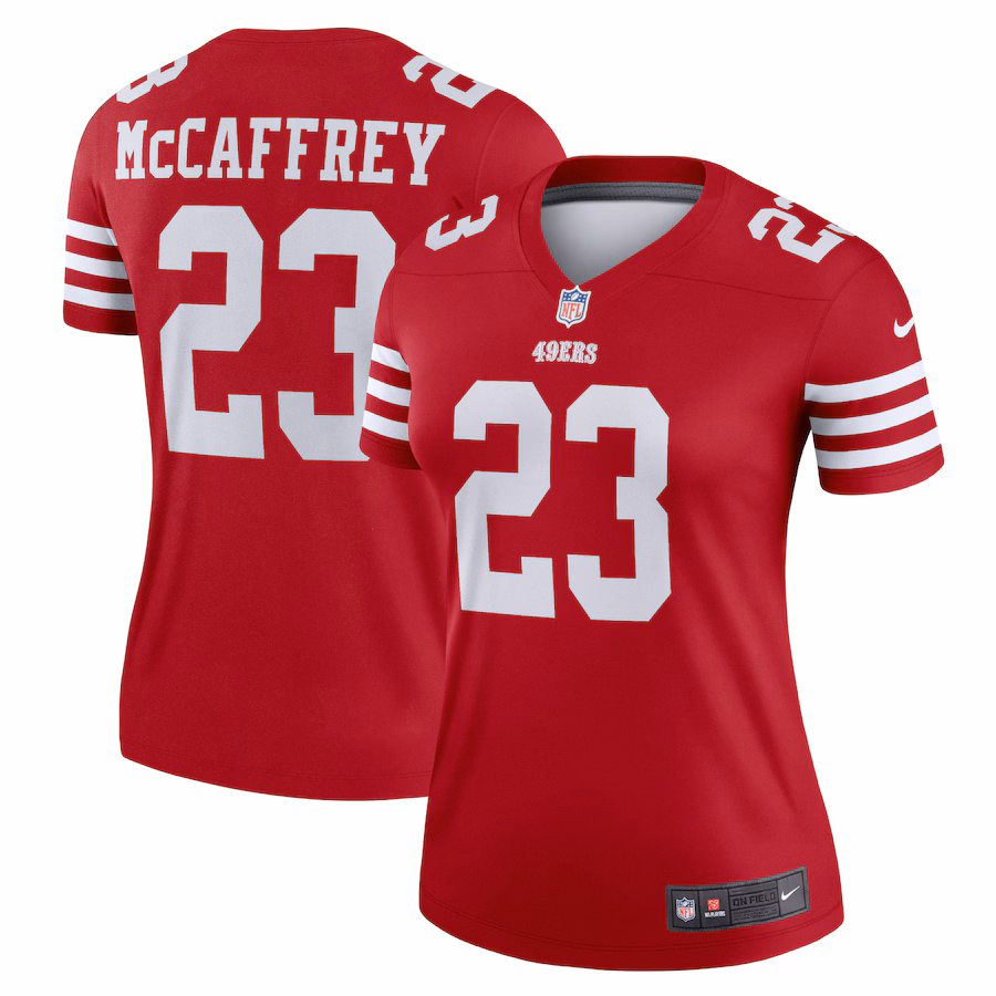 Women's San Francisco 49ers Christian McCaffrey Nike Scarlet Legend Player Performance Top