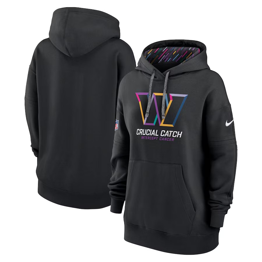 Women's Washington Commanders  Nike Black 2024 NFL Crucial Catch Club Pullover Hoodie