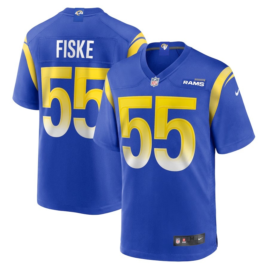 Men's Los Angeles Rams Braden Fiske Nike Royal Team Game Jersey