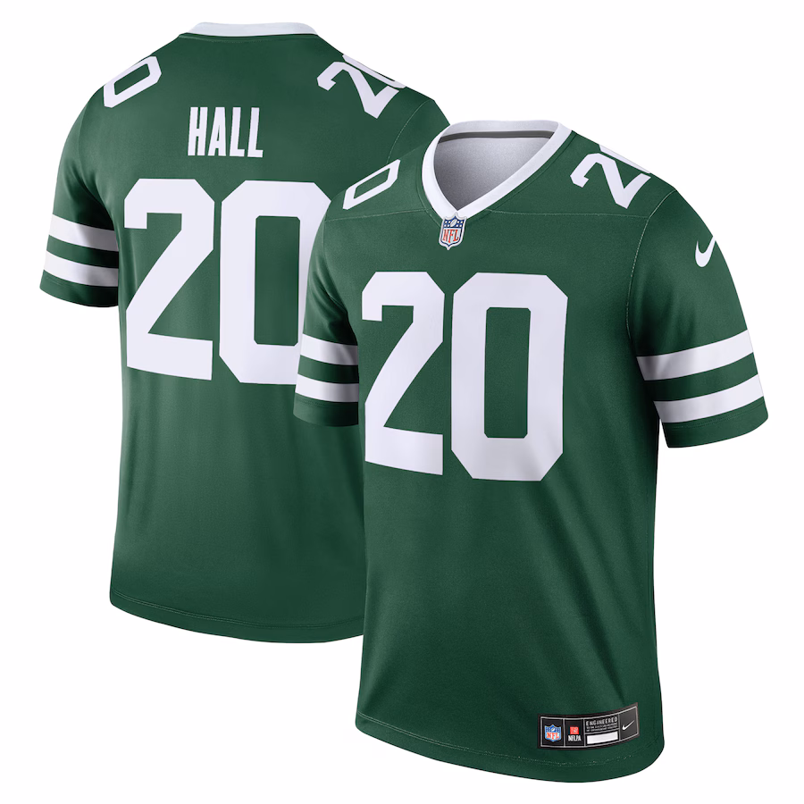 Men's New York Jets Breece Hall Nike Legacy Green Legend Player Performance Top