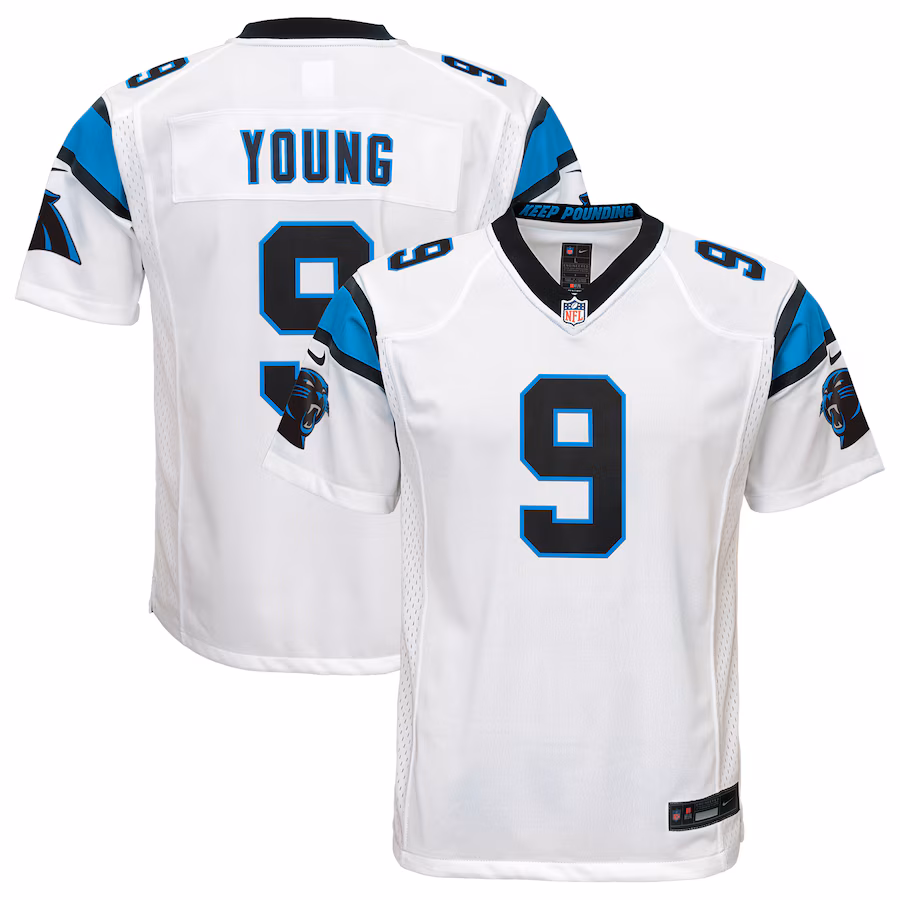 Youth Carolina Panthers Bryce Young Nike White Game Jersey