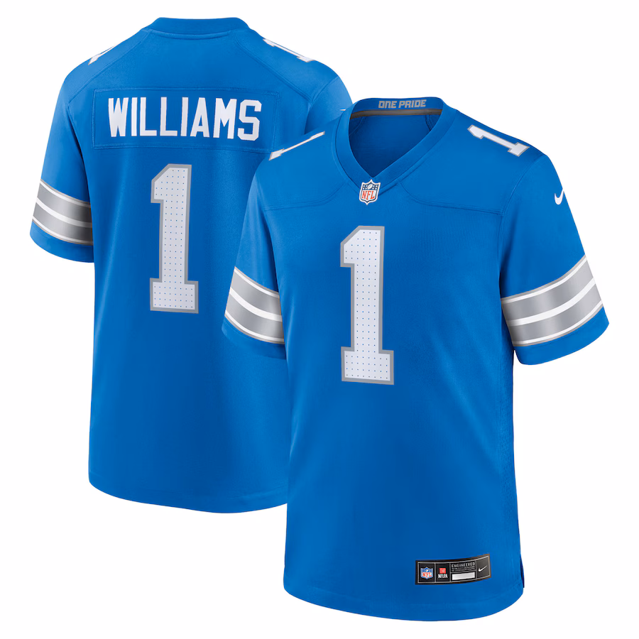 Men's Detroit Lions Jameson Williams Nike Blue Game Player Jersey