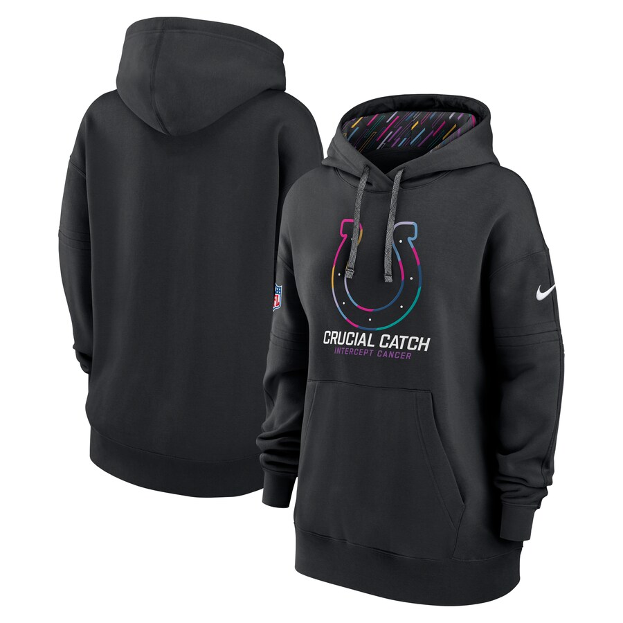 Women's Indianapolis Colts  Nike Black 2024 NFL Crucial Catch Club Pullover Hoodie
