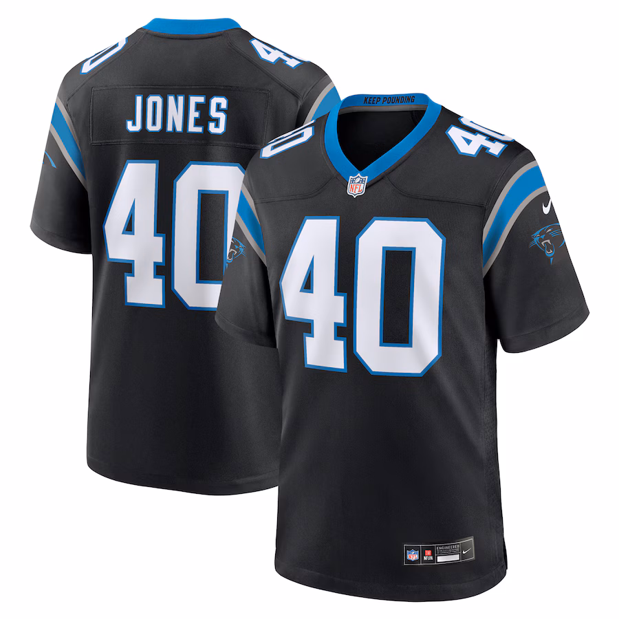 Men's Carolina Panthers Deion Jones Nike Black Game Jersey