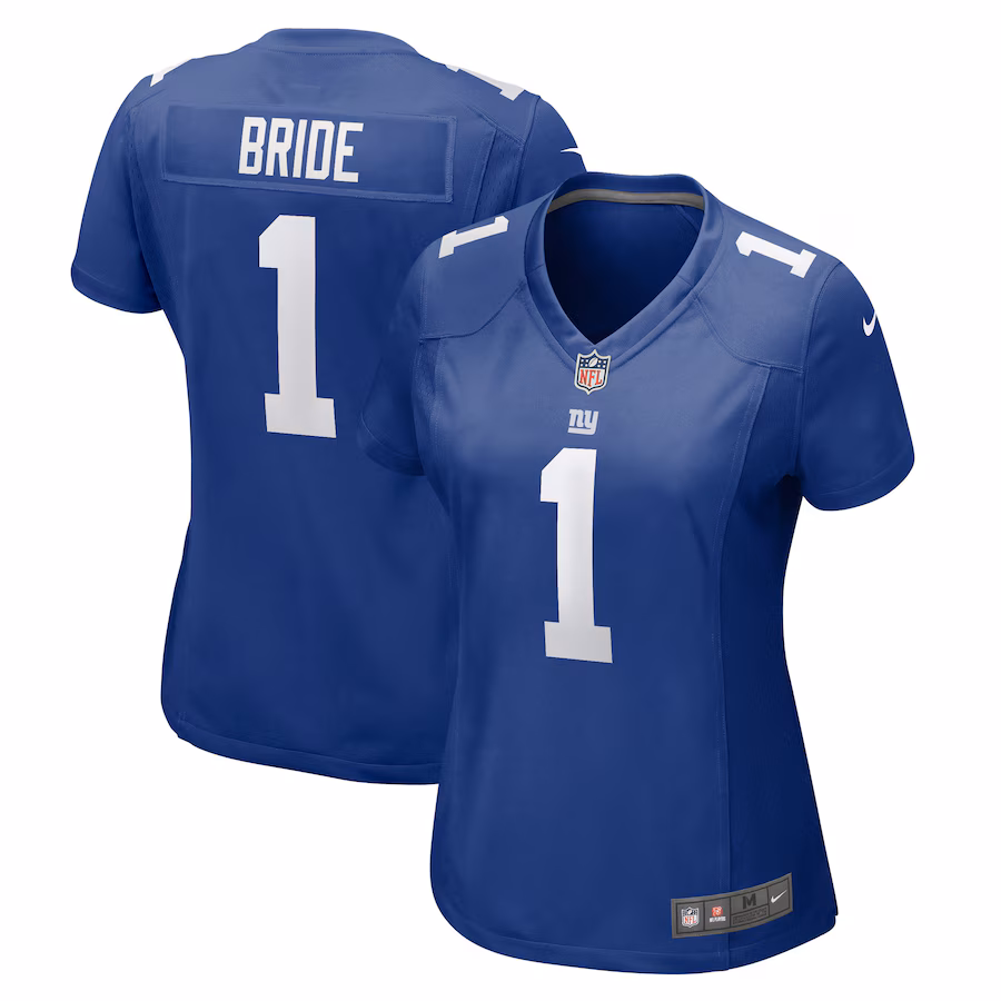 Women's New York Giants Number 1 Bride Nike Royal Game Jersey