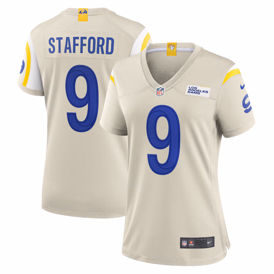 Women's Los Angeles Rams Matthew Stafford Nike Bone Game Jersey