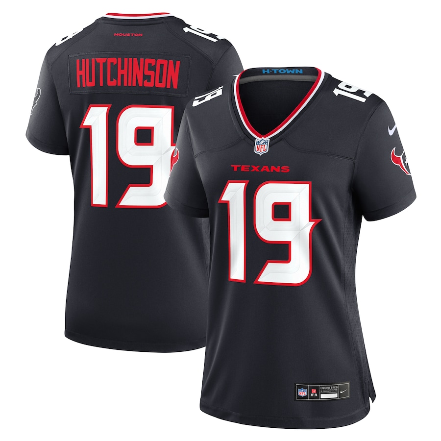 Women's Houston Texans Xavier Hutchinson Nike Navy Team Game Jersey