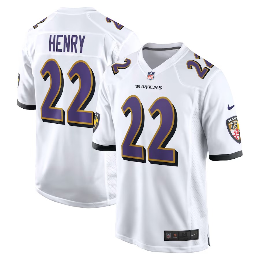 Men's Baltimore Ravens Derrick Henry Nike White White Game Jersey