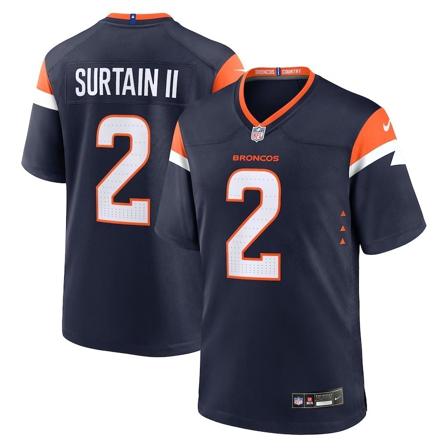 Men's Denver Broncos Patrick Surtain II Nike Navy Mile High Collection Alternate Game Jersey