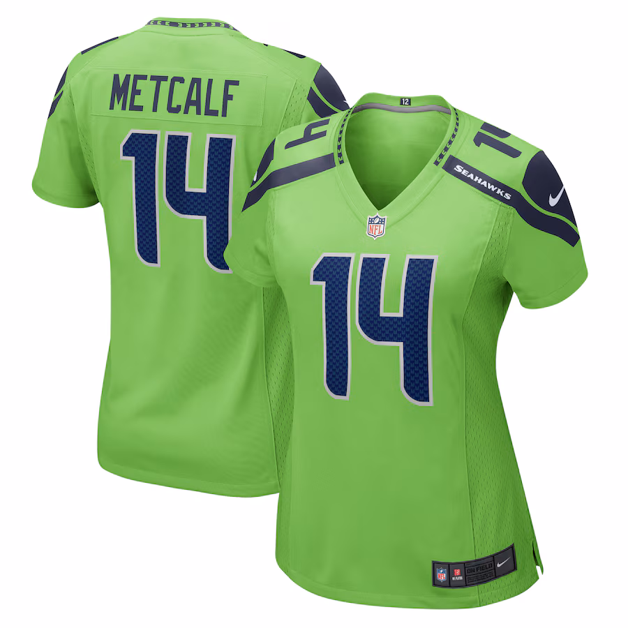 Women's Seattle Seahawks DK Metcalf Nike Neon Green Game Jersey