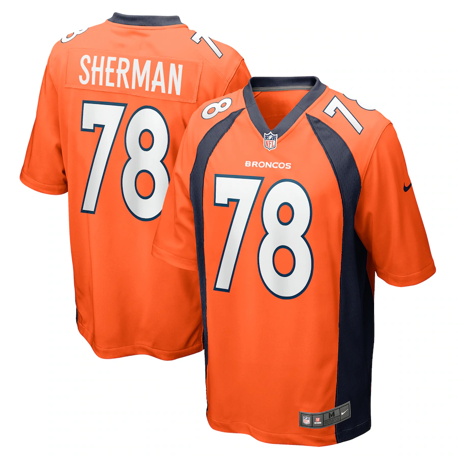 Men's Denver Broncos William Sherman Nike Orange Team Game Jersey