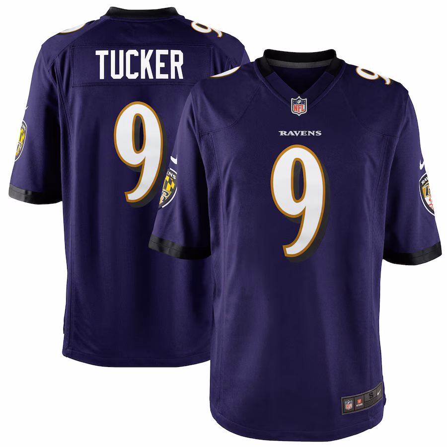 Youth Baltimore Ravens Justin Tucker Nike Purple Game Jersey