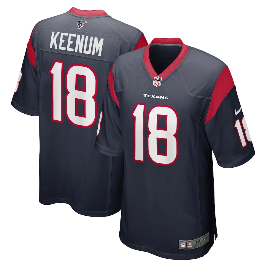 Men's Houston Texans Case Keenum Nike Navy Game Player Jersey