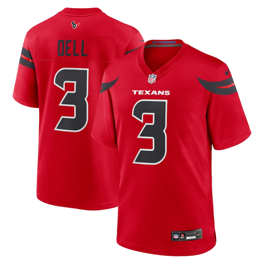Men's Houston Texans Tank Dell Nike Red Alternate Game Jersey