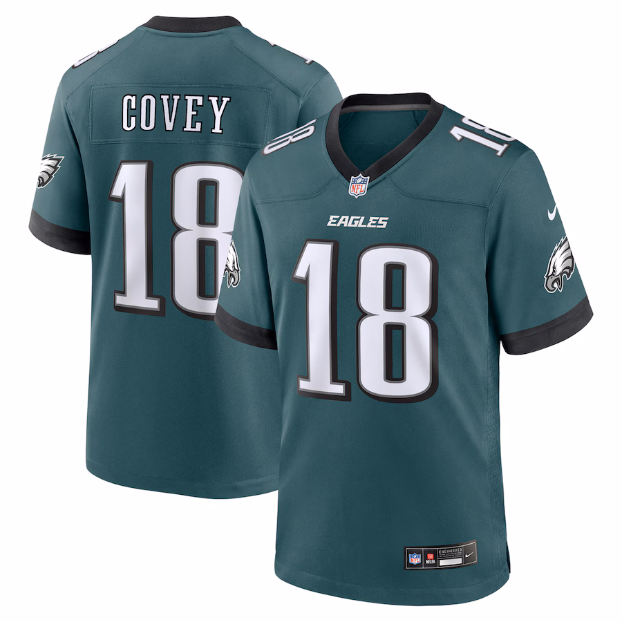 Men's Philadelphia Eagles Britain Covey Nike Midnight Green Team Game Jersey