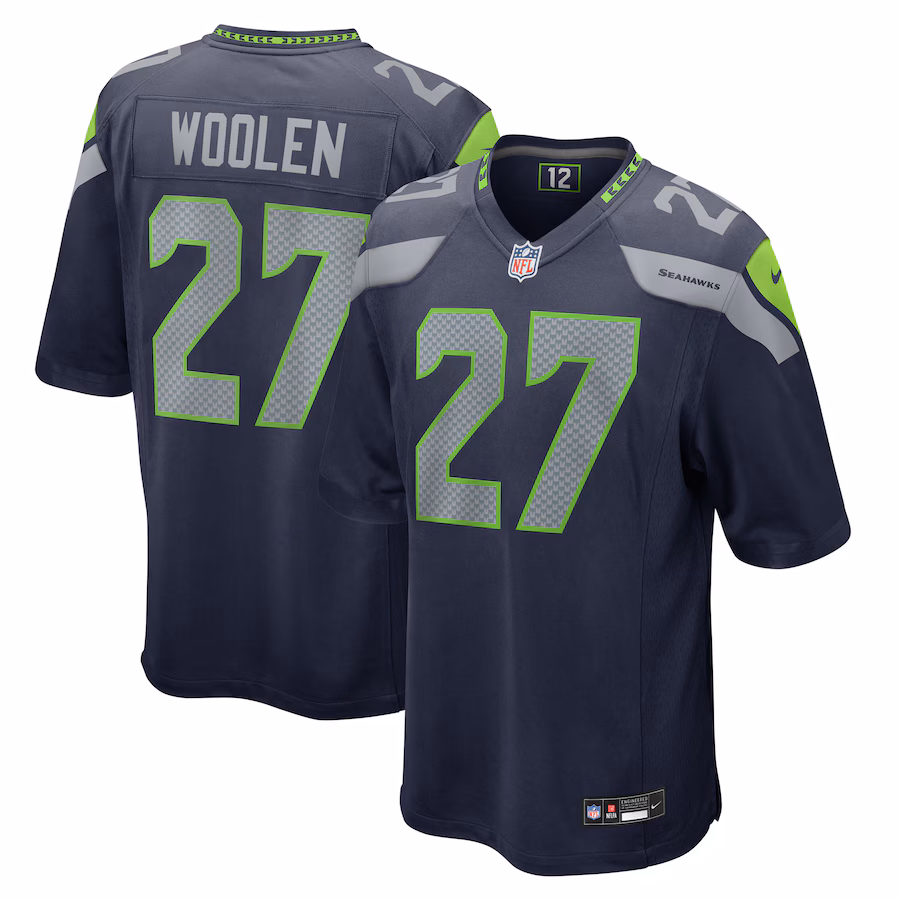 Men's Seattle Seahawks Riq Woolen Nike College Navy Game Jersey