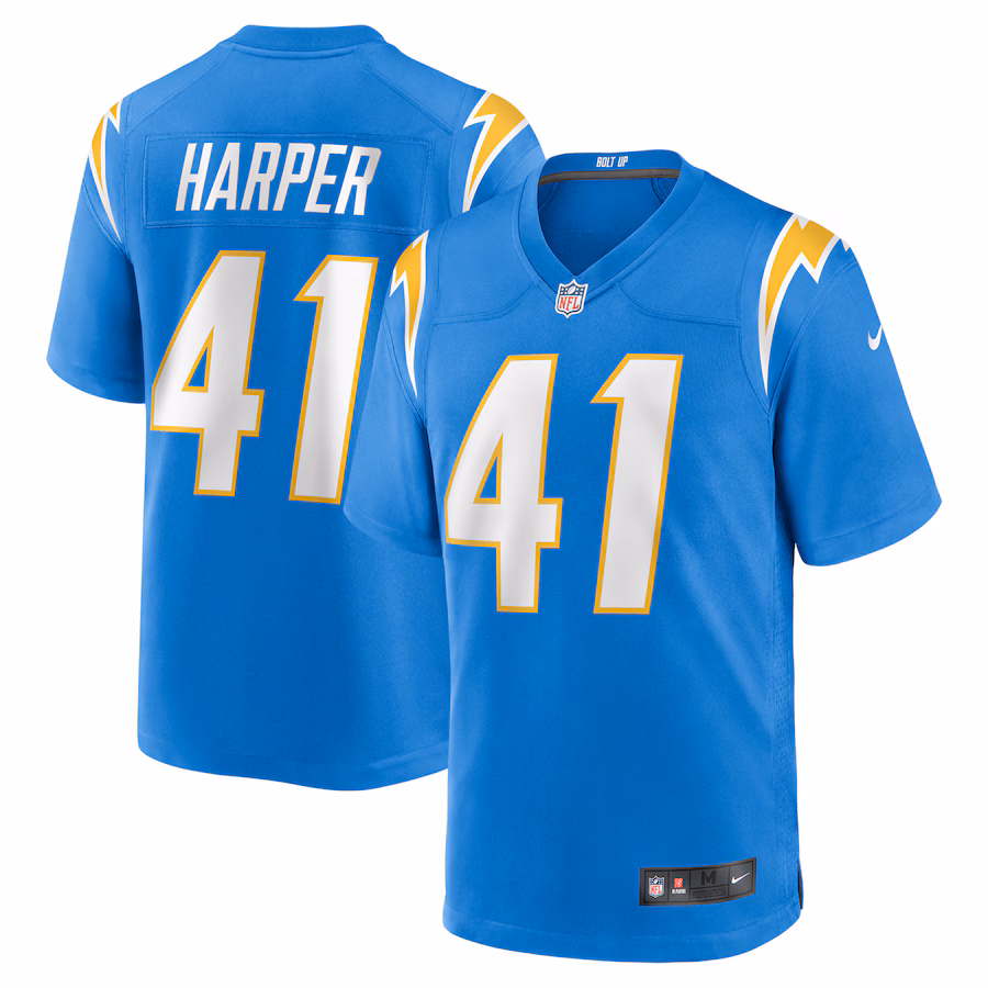 Men's Los Angeles Chargers Thomas Harper Nike  Powder Blue Team Game Jersey