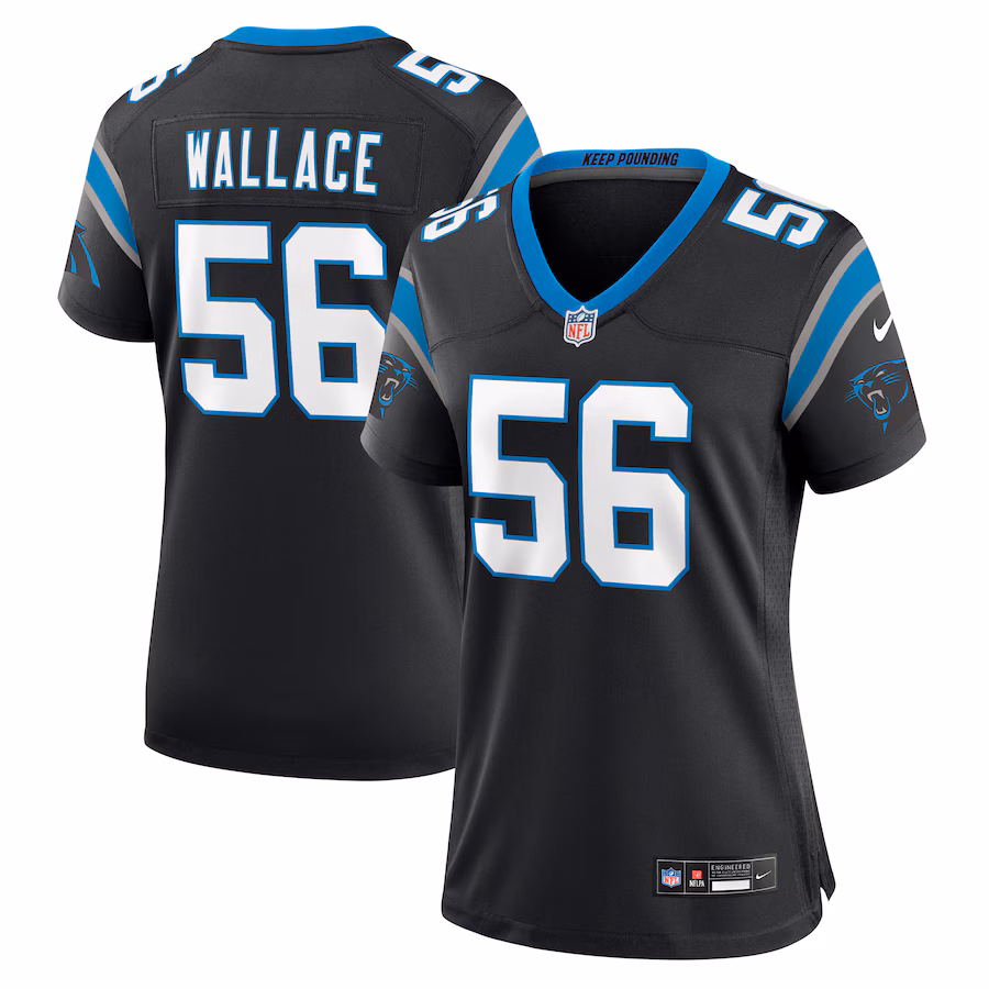 Women's Carolina Panthers Trevin Wallace Nike Black Game Jersey