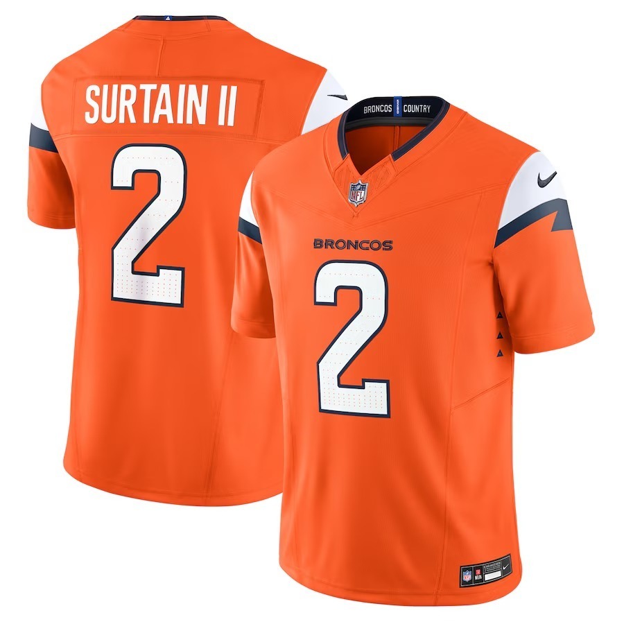 Men's Denver Broncos Patrick Surtain II Nike Orange Mile High Collection Vapor F.U.S.E. Limited Jersey