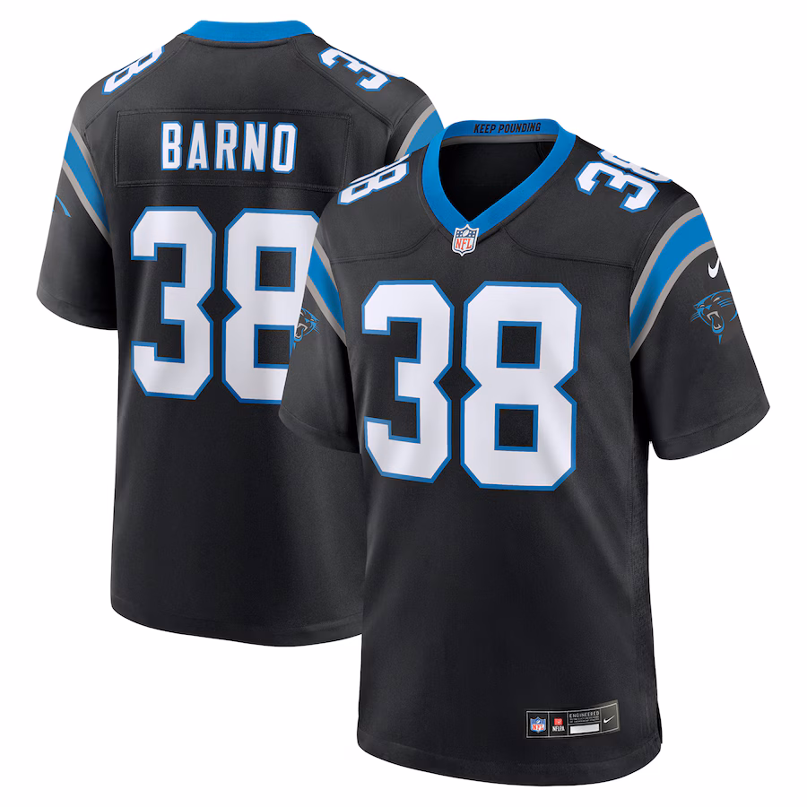 Men's Carolina Panthers Amaré Barno Nike Black Game Jersey