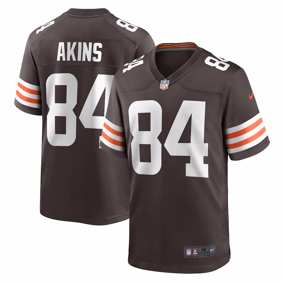 Men's Cleveland Browns Jordan Akins Nike Brown Team Game Jersey
