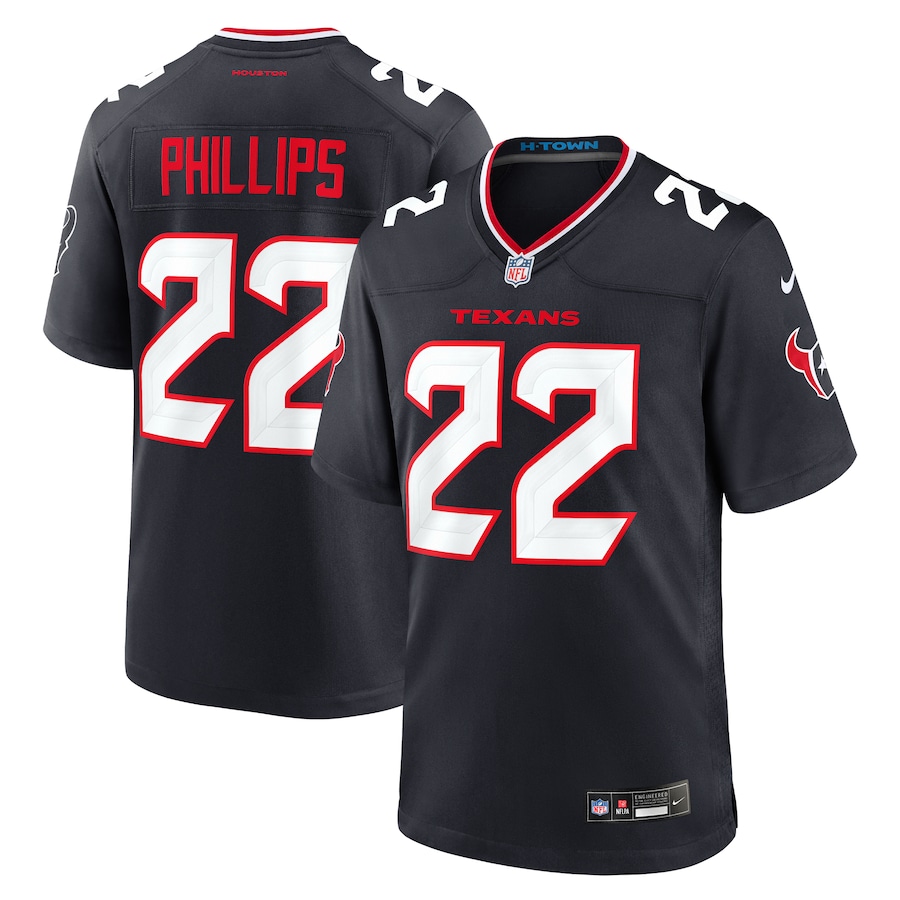 Men's Houston Texans Jacob Phillips Nike  Navy Game Jersey