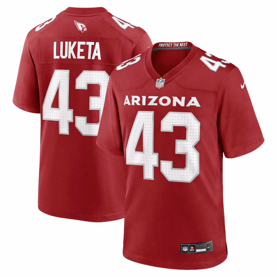 Men's Arizona Cardinals Jesse Luketa Nike Cardinal Team Game Jersey