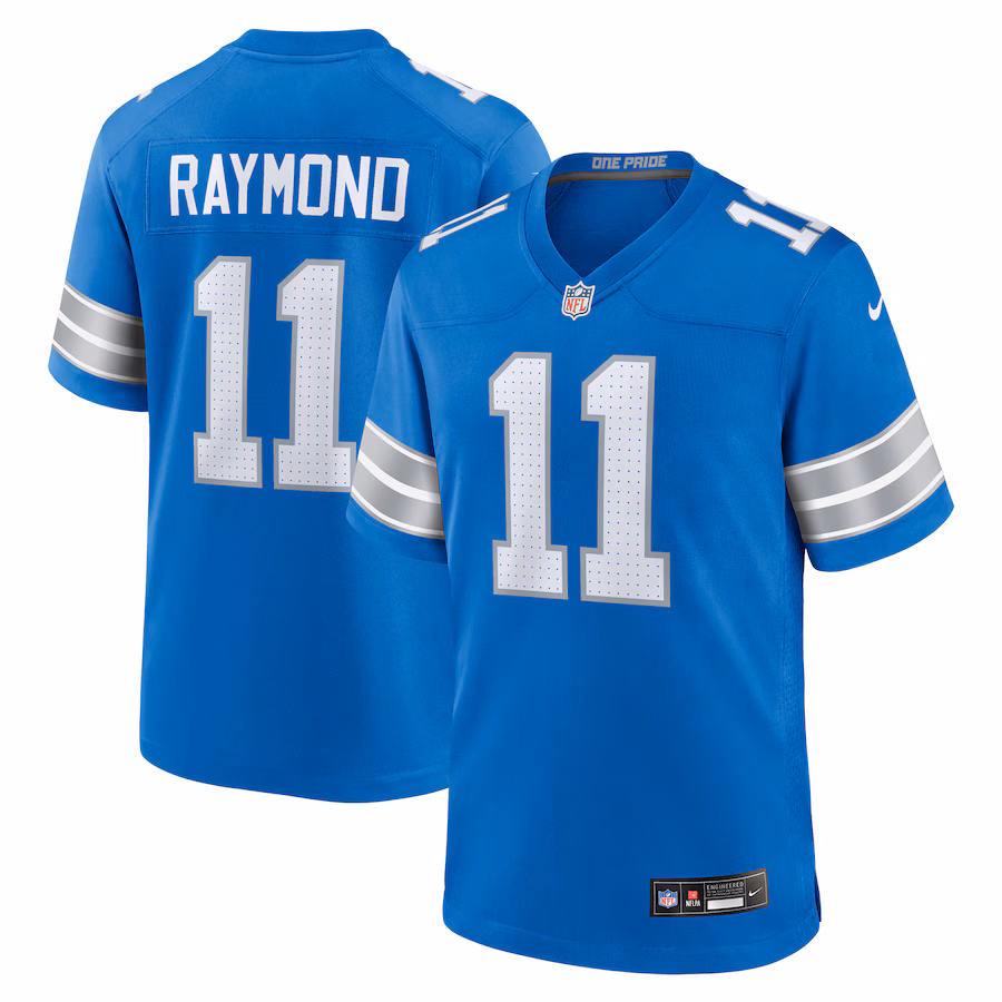 Men's Detroit Lions Kalif Raymond Nike Blue Team Game Jersey