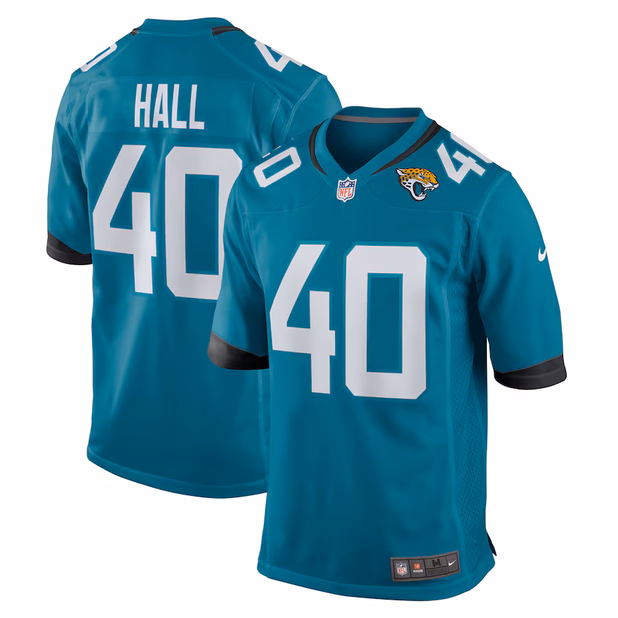 Men's Jacksonville Jaguars Tyler Hall Nike Teal Team Game Jersey